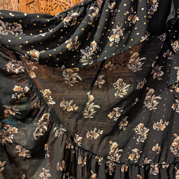 Lulu's Size XS Floral Black Maxi Dress - Picture 6 of 12